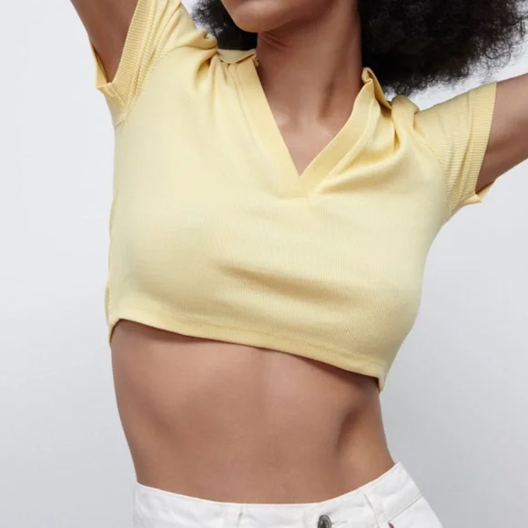 Zara - Polo Crop Top - Picture 2 of 6